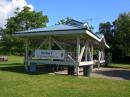 Picnic shelter at the park with 20m station and the FOOD!